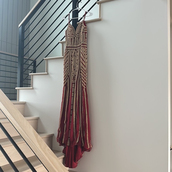 ELEGANT Red Diamond Gown - Picture 2 of 5